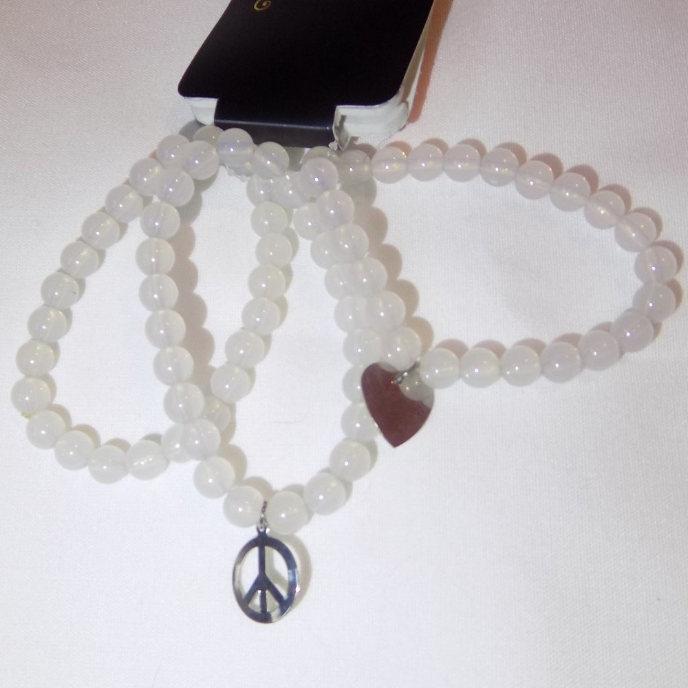 Y2K Clear Gloss beaded stack bracelets - 3 piece